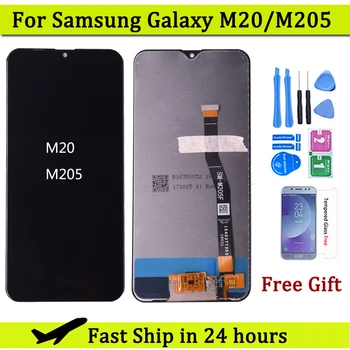 Samsung Galaxy M20 M205 M205F SM-M205F / DS lcd ekran ile dokunmatik ekranlı sayısallaştırıcı grup ücretsiz kargo